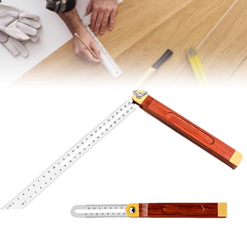 Multi Winkelschmiege, T-Schmiege aus Edelstahl, Verstellbare Schmiege mit Streichmaß-Funktion, Multifunktionswinkel Verstellbarer T Schmiege Streichmaß für Handwerker und Holzbearbeitung