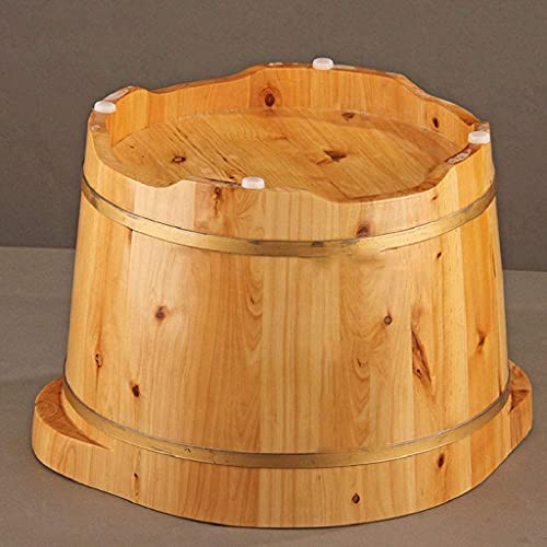 Spa de pies de madera cilíndrico para baño y relajación miniatura 3