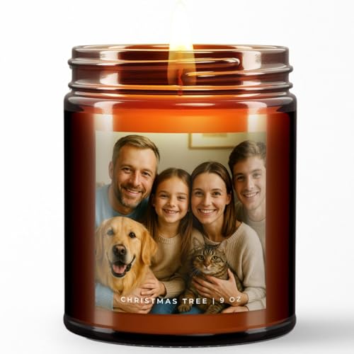 Custom Photo Candle, Personalized Gift, All-Natural Soy Wax & Premium