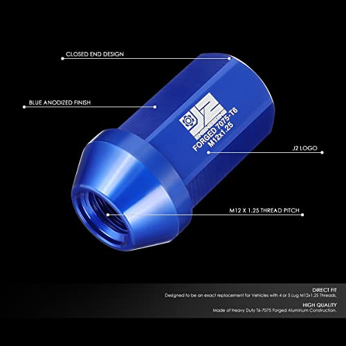 Tuercas M12 x 1.25 de 42 mm para proteger espárragos de llantas J2 Engineering azules 2