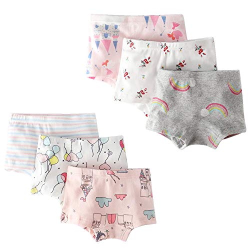 Image of Kids Series Baby Underwear Little Girls' Cotton Boyshort Panties (Pack of 6)