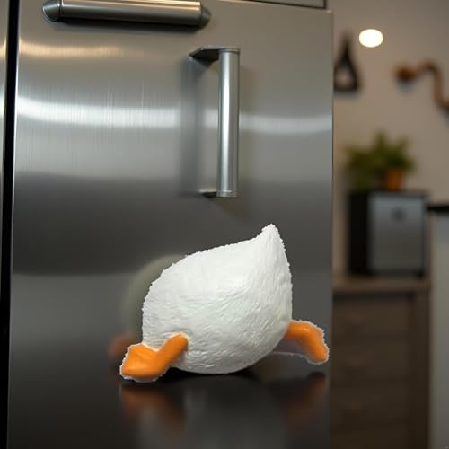 Imán Decorativo de Resina en Forma de Cola de Pato Blanco miniatura 4