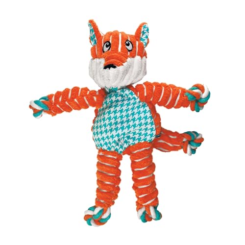 KONG Floppy Knots - Knotted Rope Dog Toy Entices Play - Tug Toy Satisfies Natural Instincts - Dog Supplies with Floppy Design & Minimal Stuffing - Fox, for Medium/Large Dogs