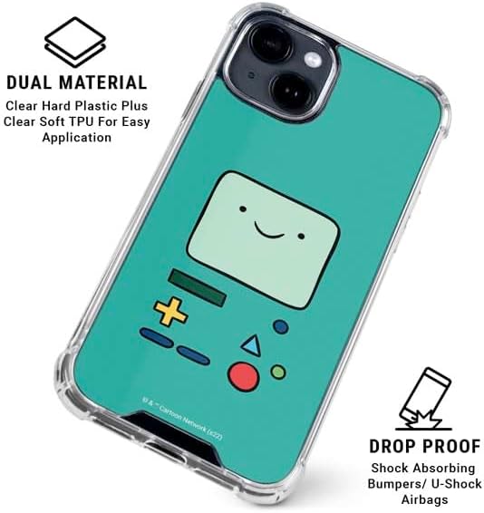Skinit Clear Phone Case Compatible with iPhone 15 Plus - Officially Licensed Adult Swim Adventure Time BMO Design
