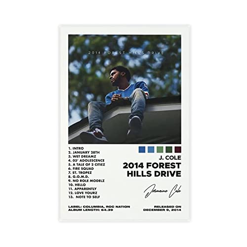 Forest Hills Road Album Cover Signed Limited Edition Poster 2014 J Poster Cole Canvas Canvas Poster Bedroom Decor Sports Landscape Office Room Decor Gift J Poster Cole 12X18Inch(30X45Cm) #TOP22