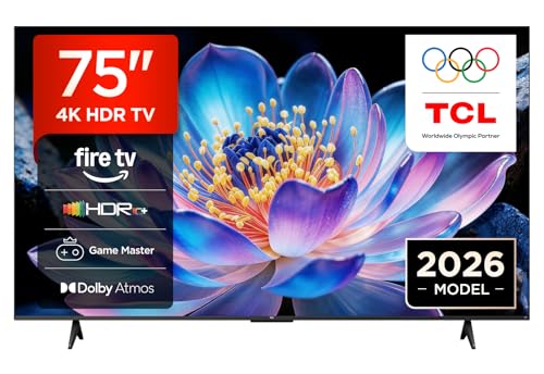 TCL 75V6D 75” 4K HDR, Fire TV, HDR10+, Dolby Atmos, DTS:X, Game Master, Motion Clarity, AirPlay 2, Presiona y Pregunta a Alexa