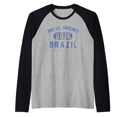 Trendy Rio Brazil Raglan Baseball Tee, Black