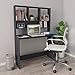 vidaXL Scrivania con Mensole Elegante Salvaspazio Organiser Casa Robusta Moderna Scrittoio Tavolo Ufficio Porta PC Libreria Grigia in Truciolato