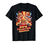 90s Vintage BBQ Pulled Pork Sandwich Hamburger Sandwiches T-Shirt