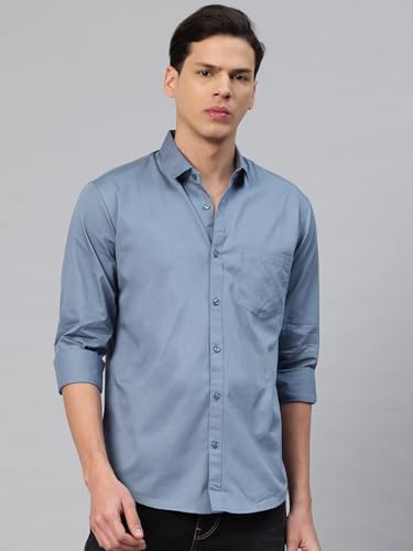 Image of Majestic Man Men's Cotton Slim Fit Solid Casual Shirt