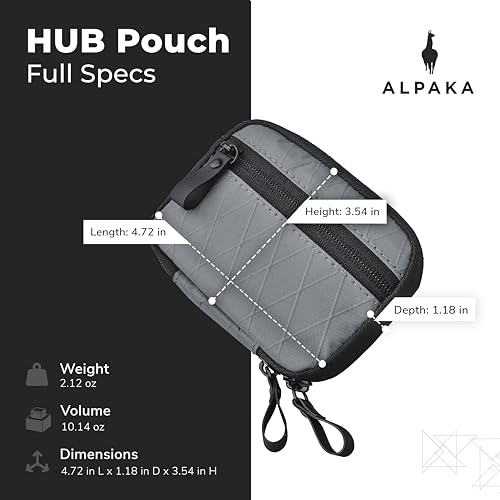 ALPAKA HUB Pouch X-Pac VX21 - Soft-Shell Small EDC Pouch Storage with Weatherproof Fabric, UV Resistant Fabric Tech Organizer for Electronic Accessories, Small Tool