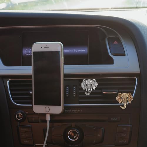 Image of ZOSTLAND Golden Car Decorative Vent Clip,Animal Air Fresheners,Bling Car Air Vent,Automotive Interior Personalized Decor Accessories,Applicable to Truck,SUV,Minivan (2Pcs Elephant)