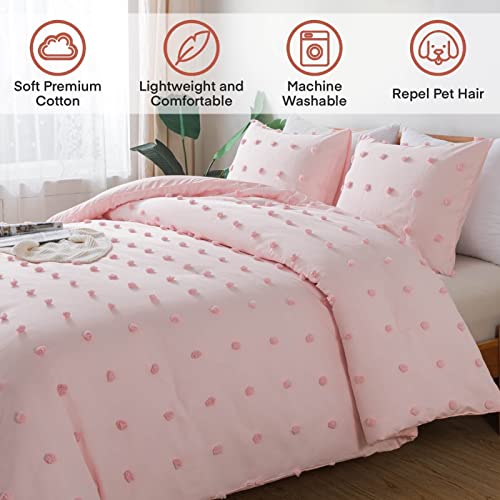 Paxrac Pink Twin/Twin Xl Comforter Set (68X90 Inches), 2 Pieces- Soft Cotton Lightweight Blush Comforter With 1 Pillowcase, Chenille Dots All Season Down Alternative Comforter Set For Bedding thumb #2