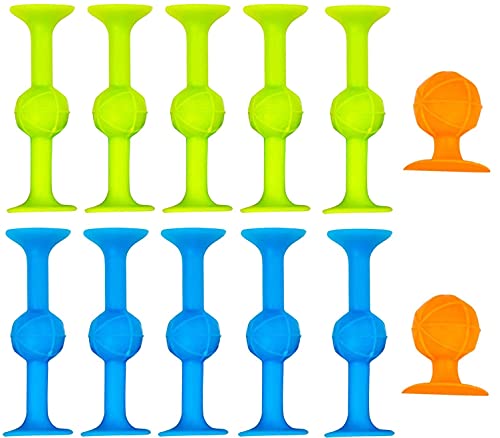 Ousyaah 12 pcs Pop Sucker Toys, Pop Fléchettes Jouets Silicone Marqueurs de Cible et Fléchettes Jouets Antistress Jeux de Tir Interactifs Libérer le Stress pour Enfants Adultes Relax Cover
