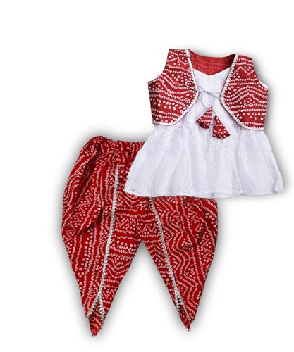 Image of Girl's Top And Dhoti and dupatta Set for 2-10 Year