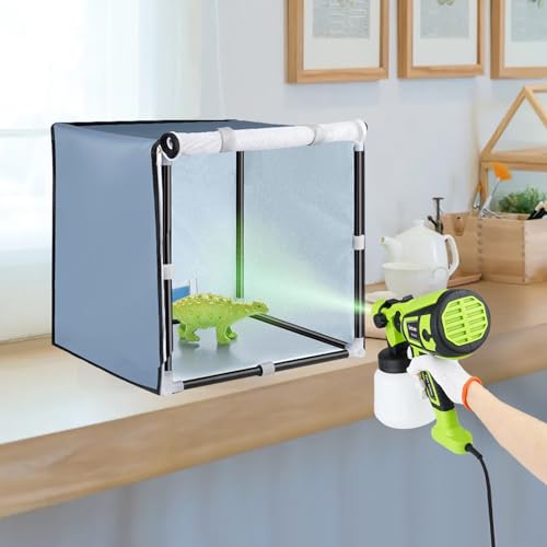 Siebwin Airbrush Paint Spray Booth,16.5 * 16.5 * 16.5inch Portable Spray Paint Booth Tool with Filter & Curtain, Tool for DIY Projects - Thumbnail 6