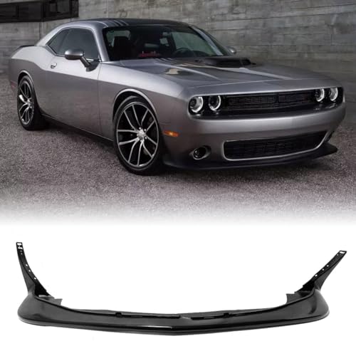 MagicDrift Front Bumper Lip Chin Spoiler, Compatible with 2015-2020 Dodge Challenger (Except Hellcat Trim), Flexible Polyurethane(PU) Front Lower Splitter Protector, Unpainted Black, 1 PC