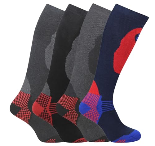 Bonjour 4 pares de calcetines térmicos de esquí de alto rendimiento para hombre, surtido, 39-45, Estilo 2, 6-11