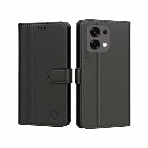 Image of AIBEX Shock Proof Flip Compatible for Oppo F31 Pro 5G Flip Cover Leather Finish | Inside TPU with Card Pockets | Wallet Stand | Complete Protection Flip Case - Black