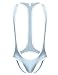 Sandbank Men’s Sexy Mesh Wrestling Singlet Underwear Jockstrap Bodysuit Jumpsuit (M, Light Grey)