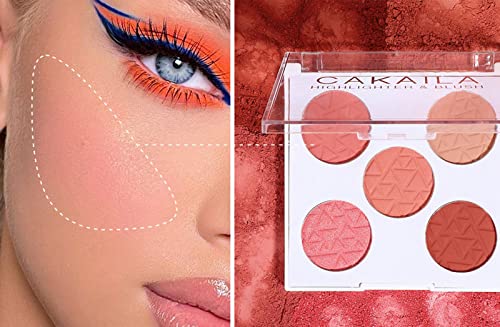 Mysense 5 Colors Face Blush Palette,Makeup Bright Shimmer Matte Powder Minerals Palettes Blusher,Face Contour and Highlight Natural Blush - Image 7