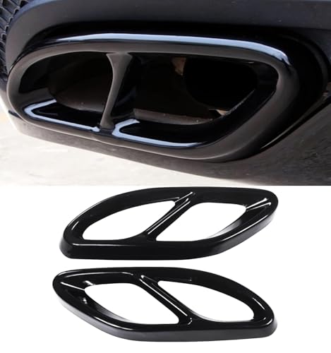 2021 Mercedes-Benz AMG GLE-Class, AMG GLS-Class Retrofit Vibration Damper for Exhaust System 5 Exhaust Tail Muffler Tip for Mercedes Benz C Class w205, Rear Stainless Steel Bumper Pipe Cover for Mercedes Benz A B C E CLA GLC GLE GLS Class W212 W213 GLC Class X253(Black)