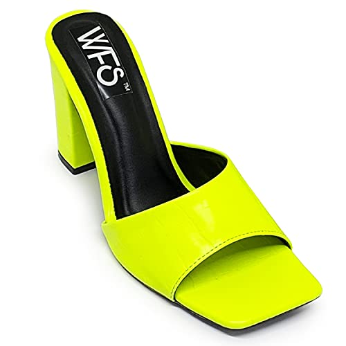 WFS Women 3.5 Inch Block Heel Sandal Crocodile Style Green Neon,37 (B09DL6SYS8) Amazon Price History, Amazon Price Tracker