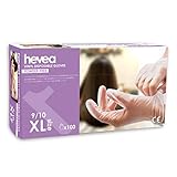 Protege tus manos Hevea - Guantes de vinilo desechables. Sin látex ni talco. Paquete de 5 cajas de 100 guantes cada una. Talla: XL (extragrande)