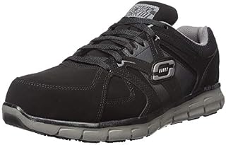 Skechers for Work Men's Synergy Ekron Work Shoe,Black/Charcoal,12 W US