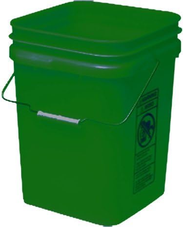 Green Economy Square 4 Gallon Plastic Bucket, 18 Pack | Lid Not Included