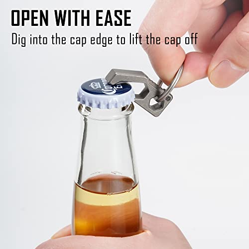 Keyunity Ka13 Titanium Bottle Opener Keychain, 2 In 1 Edc Keychian Tool Beer Opener & Screw Driver, Suitable For All Glass Bottle Caps #TOP2