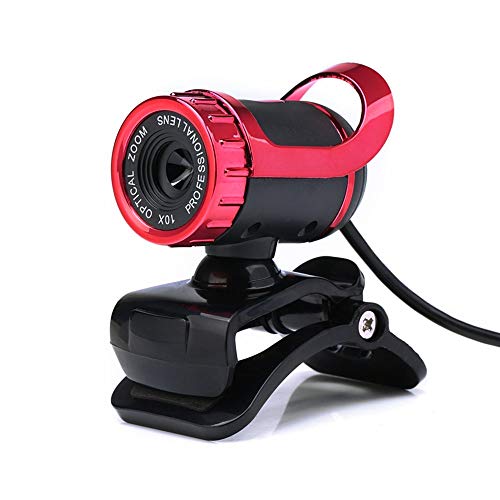 AGGJ HDウェブカメラは、360度のクリップコンピュータカメラマイクを備えたUSBドライバ無料は、Webカメラは、ラップトップまたはデスクトップの主流のオペレーティングシステムをサポートしています (Color : Red)