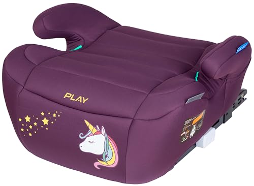 Play Three Fix. Elevador coche Grupo 3 para niños de 6 12 años, 125 150 cm con isofix. Extra Cómodo. Unicorn