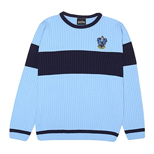 Harry Potter Ravenclaw Quidditch Strickpullover, Adultes, XS-5XL, Blau, Offizielle Handelsware