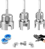 3 PCS Integrated PVC Pipe Threading Tool, Premium Carbon Steel Dual-Function Internal & External Pipe Threader...