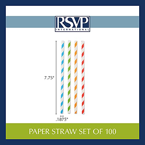 Pitillos de papel biodegradables RSVP International, pack 100 miniatura 6