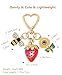 Rikhiua Stocking Stuffers Strawberry Keychain Bag Charm Bee Sunflower Keychain Reminder Gift for Women Friends Family Christmas Bday