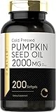Pumpkin Seed Oil | 2000mg | 200 Softgel Capsules | Non-GMO and Gluten Free Formula | Cold Pressed Dietary Supplement | by Carlyle