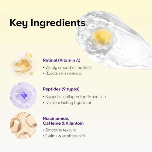 Image of VT COSMETICS Retinal Peptide Capsule Cream, - 3-in-1 Firming Moisturizer with Retinal (Vitamin A), 9 Peptides & Niacinamide | Wrinkle, Pore & Hydration Care | Korean Skin Care