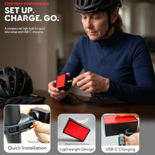 XIFOWE Smart Bike Tail Light, DIY Patterns & Text, USB-C Rechargeable, IPX5 - image 7