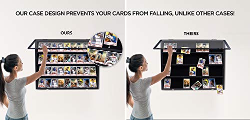 Sports Card Display Case | Baseball And Trading Card Display Case For Collectibles | Graded Card Case | 92% Clear View | Antifade Uv Protection | Gold Locks | Fits 36 Pokemon Basketball Cards | Black #TOP3