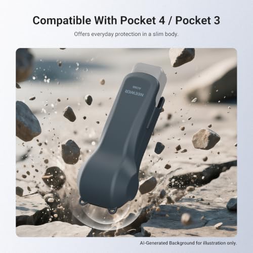 Image of NEEWER Protective Case Compatible with DJI Osmo Pocket 4 /3 & Xtra Muse, Travel Protector Cover Action Camera Accessories with Filter Slots & Wrist Strap, AC088 (Dark Gray)