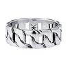 Kuzzoi Men Massive Ring (8mm) in The Tank Design Black Oxidized Band Ring Made of 925 Sterling Silver Ring Chunky Chain Look, Ring Size 60, #1