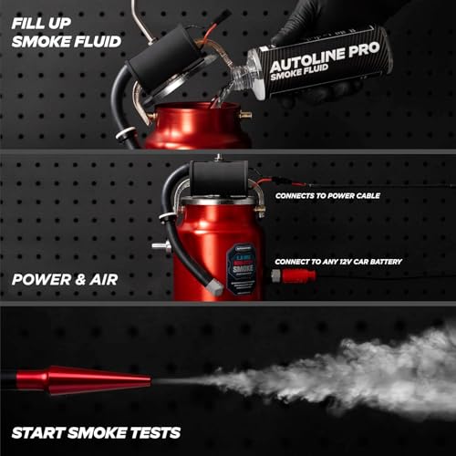 AutoLine Pro EVAP High Volume Smoke Machine Leak Tester with Built-in Air Pump - Shop Series Plus - Automotive Smoke Tester for Vacuum Leak Detection - Ceramic Smoke Coil and Best Ranked Smoke Fluid