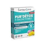 Santarome   Pur’Détox 5 Émonctoires   Détoxifiant Foie, Intestins, Reins, Poumons, Peau   Digestion & Drainage   Complexe Détox Activ’   Boswellia, Bardane, Pissenlit   30 gélules   Fabriqué en France