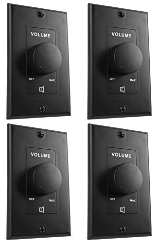 Rockville VOL70100 100 Watt Wall Volume Control 70V, 11-Step Attenuation, Euro-Block Connector, Dust-Protected, Perfect for Commercial Audio Systems, 4-Piece
