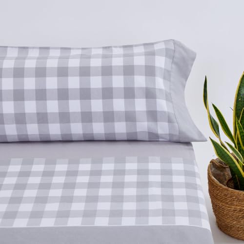 10XDIEZ Sábanas Franela Damas Gris (Gris - Cama de 90cm)