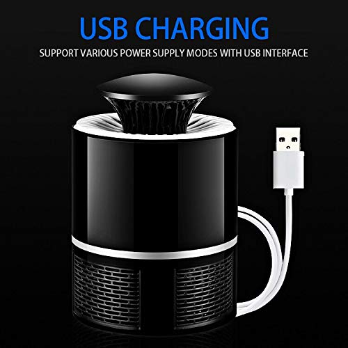 Image of Owme USB UV Mosquito Killer Lamp - Indoor Bug Zapper Trap with Quiet Fan Suction, Chemical-Free Mosquito Catcher for Home, Bedroom, Office & Kitchen (Round Black)