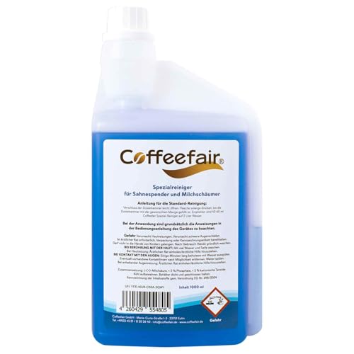 Coffeefair Milchschaumreiniger Universal 10 x 1l blau | Milchsystemreiniger für Kaffeevollautomat | INTENSIVE REINIGUNG | ERGIEBIG