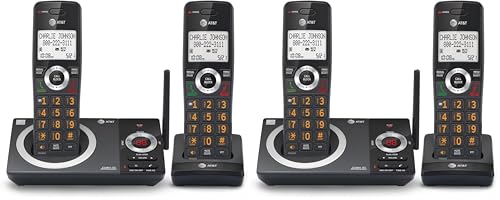 Image of AT&T CL82219 DECT 6.0 2-Handset Cordless Phone for Home with Answering Machine, Call Blocking, Caller ID Announcer, Intercom and Long Range, Black (Pack of 2)